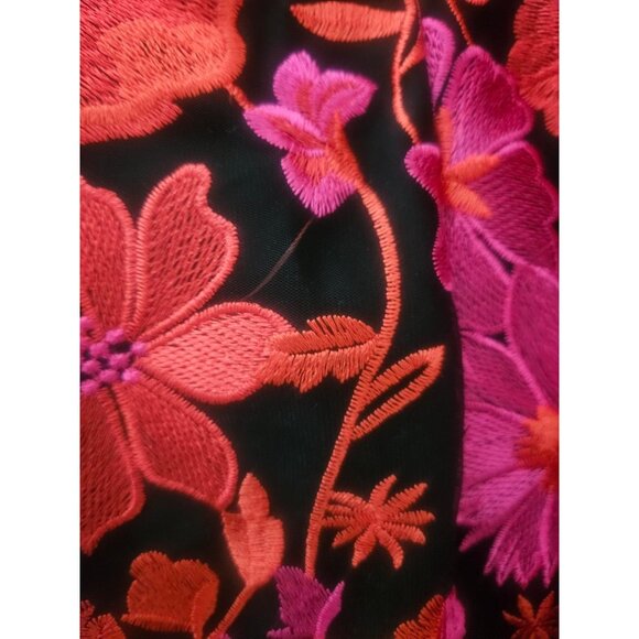 NWT Milly Scottie Floral Mesh Embroidered Mini Dress Pink Multi Color Size 12 - Picture 4 of 5